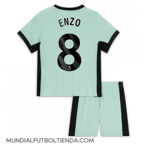 Camiseta Chelsea Enzo Fernandez #8 Tercera Equipación Replica 2023-24 para niños mangas cortas (+ Pantalones cortos)